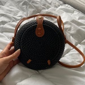 Real leather crossbody purse